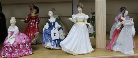 Eight Doulton figures